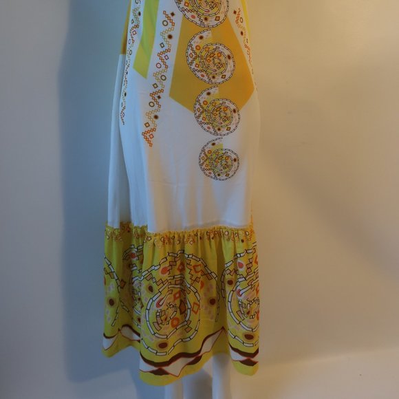 NWT Womens Jollia Summer in the City Dress Yellow White Sleeveless Sundress S * - Picture 8 of 16